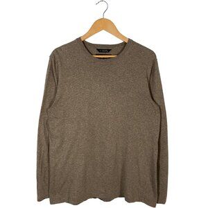 Wings + Horns Basic Long Sleeve Crew T-shirt Taupe men's size Large